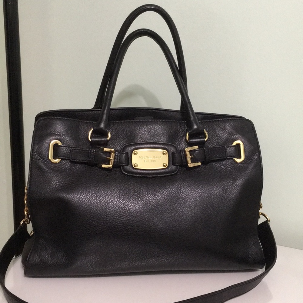 Michael Kors black leather tote/ purse